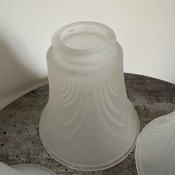 Elegant Frosted Glass Lamp Shades Set of 4 Bell Shaped Ceiling Fan Table Lamp - Picture 10 of 15